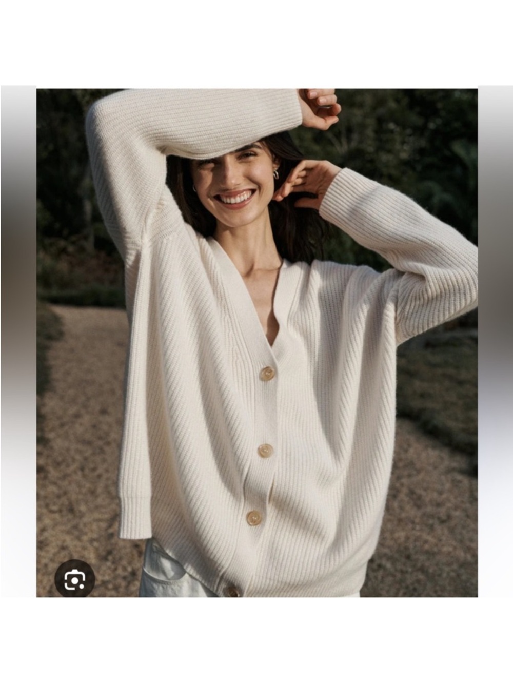 Jenni Kayne Cashmere Cocoon Ivory Cardigan S - Picture 4 of 10